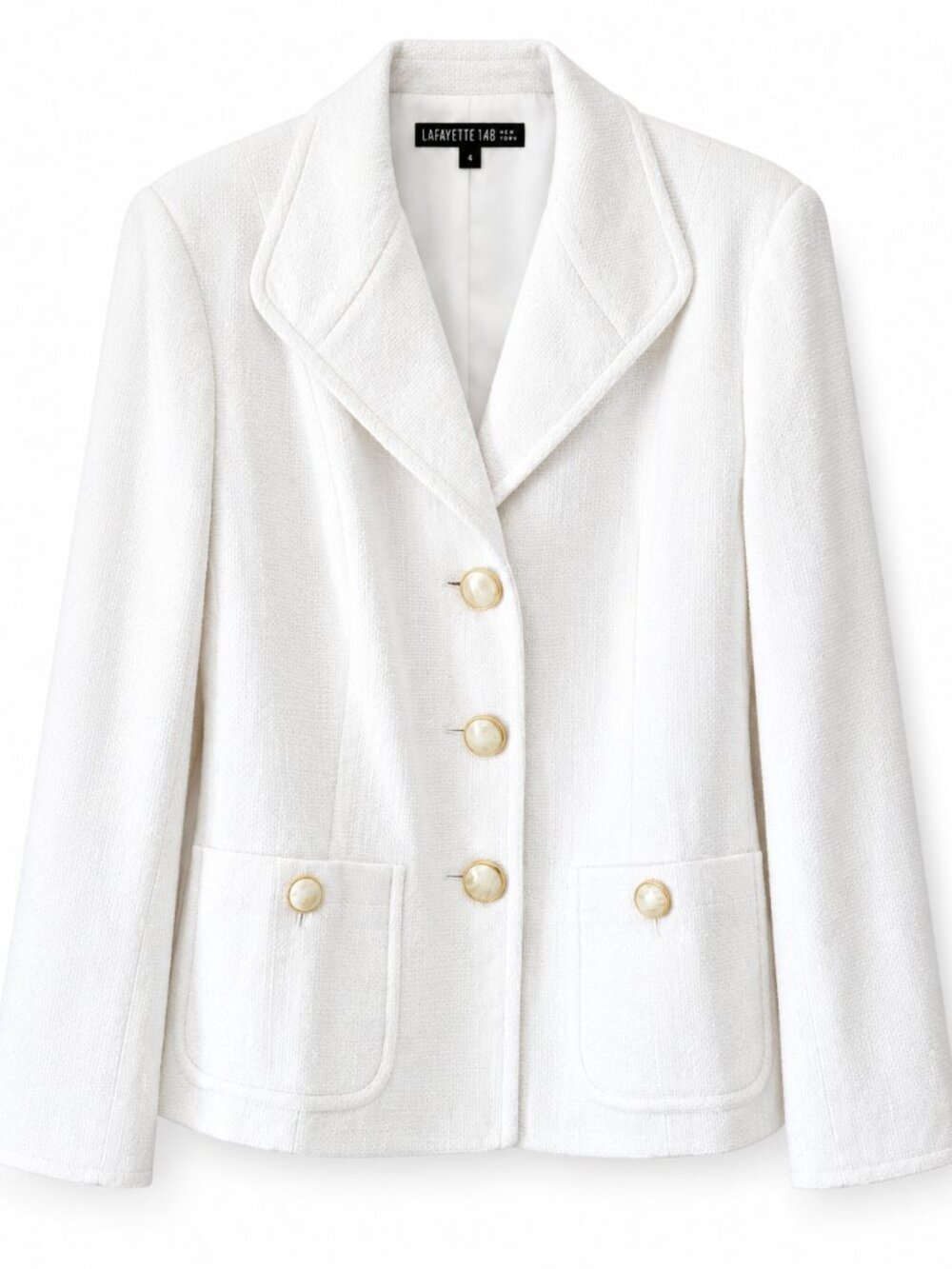 NWOT! Lafayette 148 White Textured Blazer size 16